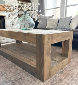 DIY Modern Wood Coffee Table 1 DIY Chunky Coffee Table