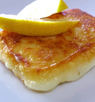 Greek Saganaki recipe Pan seared Greek cheese appetizer scaled
