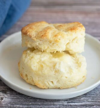 gluten free biscuit cut with butter