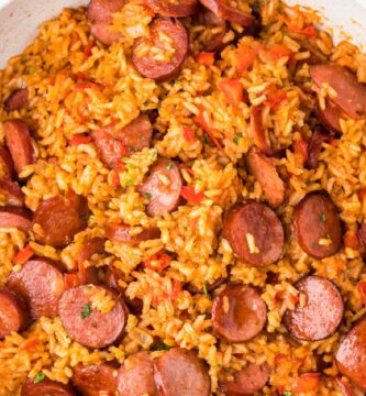 One-Pot Smoked Sausage And Rice 1 smoked sausage and rice wide