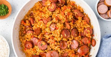 smoked sausage and rice wide