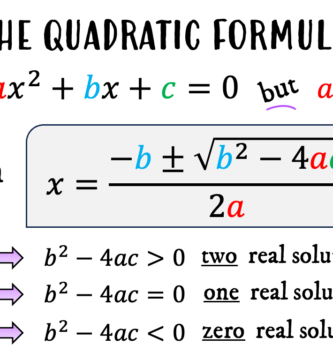 the quadratic formula and the values of discriminant