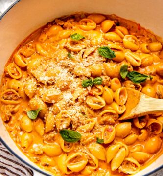 Easy Ground Turkey Pasta (30 Minute Meal) 2 Shell Pasta with Turkey LowRes 013