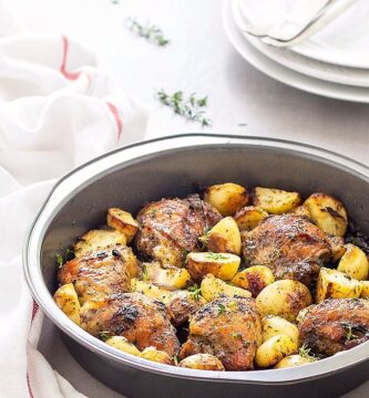 One Pan Baked Hen and Potatoes 2 one pan baked chicken and potatoes