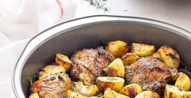 one pan baked chicken and potatoes
