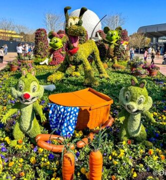 2024 wdw epcot atmos flower and garden festival pluto chip dale topiary 700x472