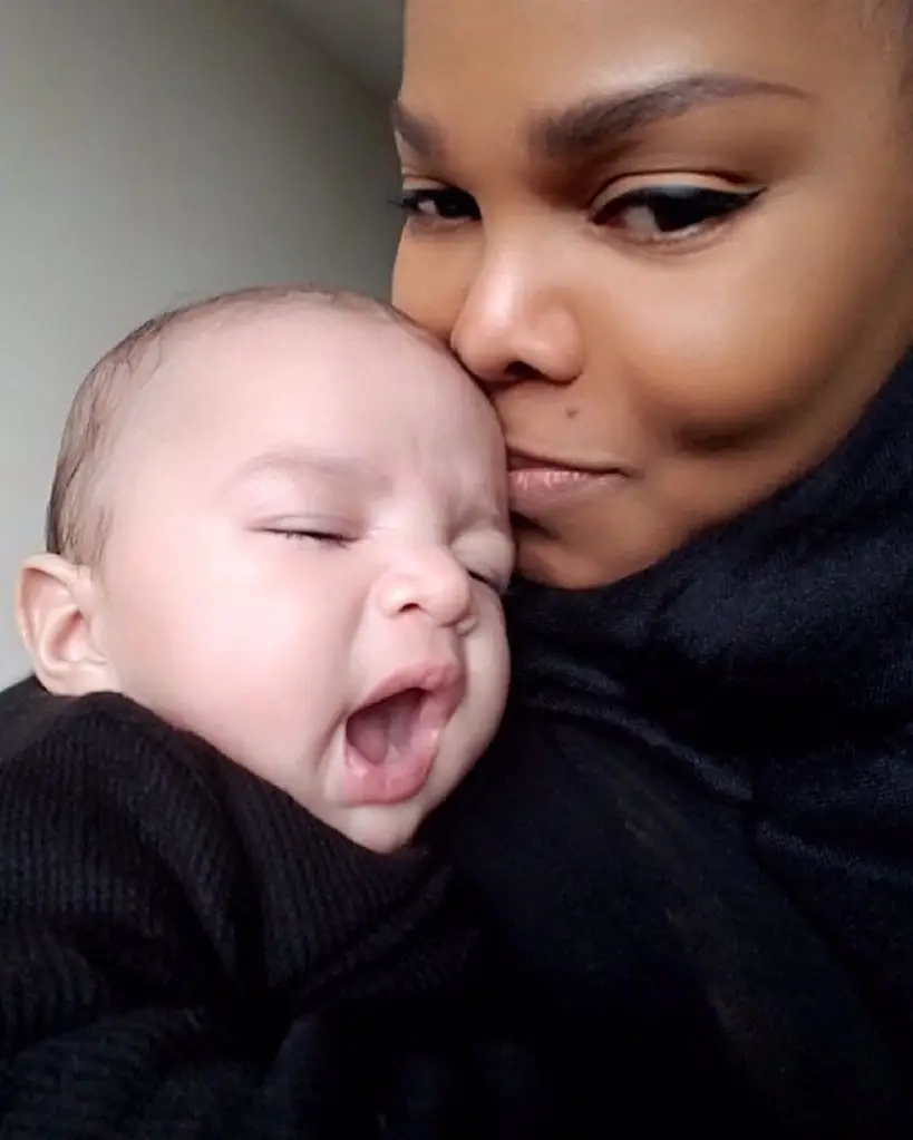 Janet and her baby Eissa, one of the rare photos of them together