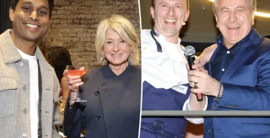 Martha Stewart lets New York top chefs 'gush over her' at party