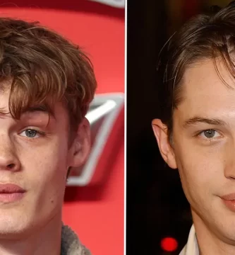 Tom Hardy seems a lot like his 18-year-old son in weird purple carpet photographs 3 Tom Hardy looks so much like his 18-year-old son in bizarre red carpet photos