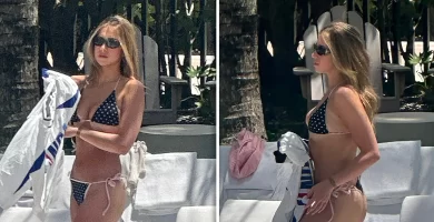 Tate McRae shows off her bikini body while on vacation at the studio in Miami