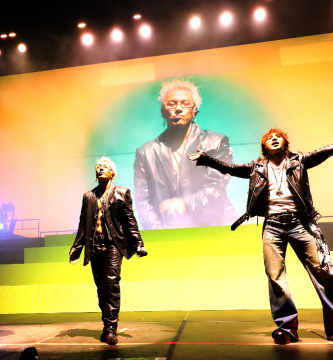 G-Dragon, Taeyang, and Daesung of BigBang peform at the 2026 Coachella Valley Music And Arts Festival on April 12, 2026.