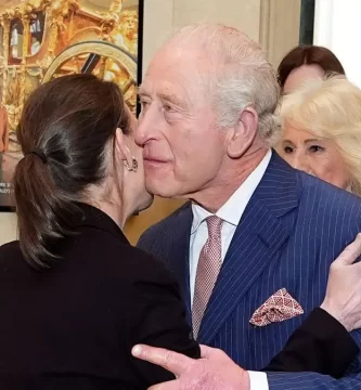 King Charles supported by Lady Sarah Chatto as he honors Queen Elizabeth on the eve of her 100th birthday