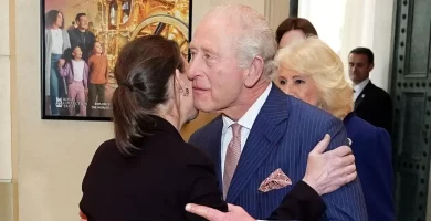 King Charles supported by Lady Sarah Chatto as he honors Queen Elizabeth on the eve of her 100th birthday