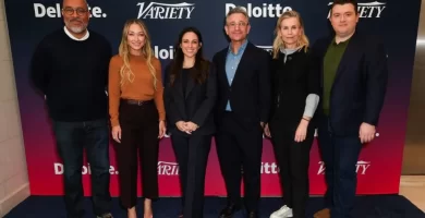 Dwight Caines, Blair Rich, Shauna Spenley, Josh Goldstine, Rebecca Kearey and Matthew Donnelly at Variety 2026 Entertainment Marketing Summit Presented By Deloitte held at The Beverly Hilton on April 22, 2026 in Beverly Hills, California.