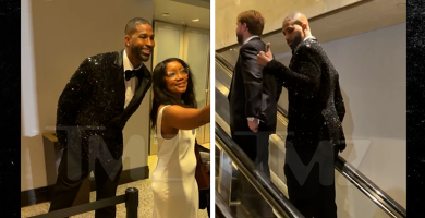 Tristan Thompson takes photos with fans before the White House Correspondents' Dinner