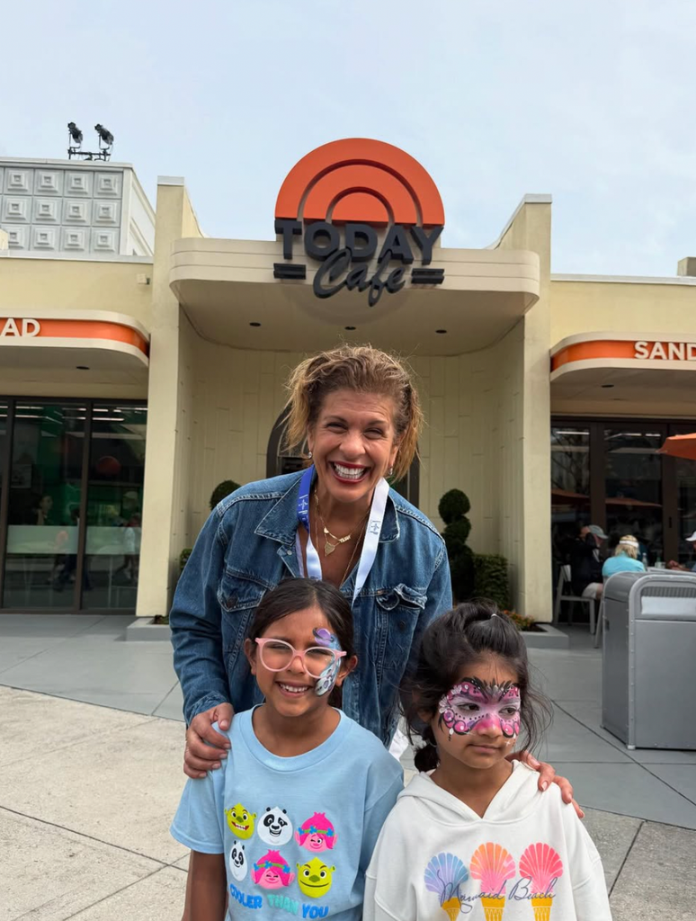 Photo shared by Hoda Kotb in February 2025 of a trip to Universal Studios with her daughters Haley and Hope