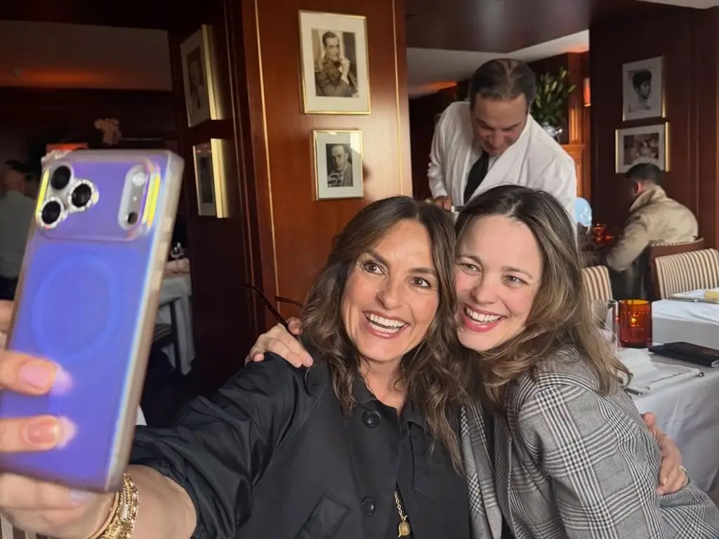 Mariska Hargitay and Rachel McAdams out to dinner in Los Angeles posing for selfies, shared on Instagram