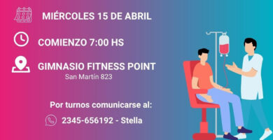 New blood drive: this Wednesday, April 15 at Fitness Point Gym