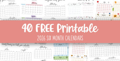 Printable 2026 Six Month Calendars Feature Image