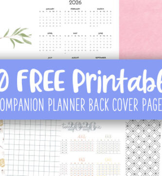 Printable Companion Planner Back Cover Pages Feature Image