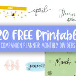 Printable Companion Planner Monthly Dividers Feature Image