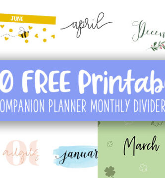 Printable Companion Planner Monthly Dividers Feature Image