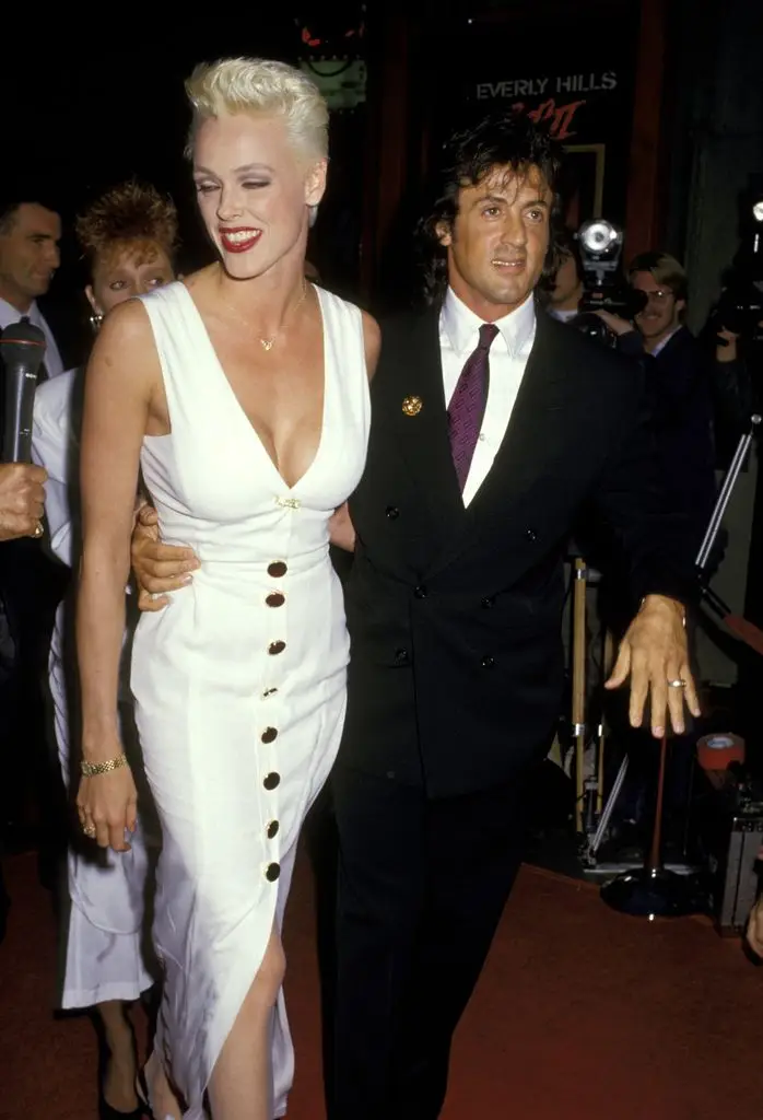 Brigitte with her then husband, Sylvester Stallone 