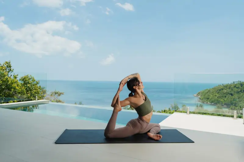 Woman practicing yoga