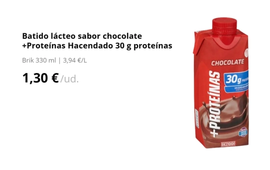 Chocolate flavored milkshake + Protein / MERCADONA Chocolate flavored milkshake + Protein / MERCADONA