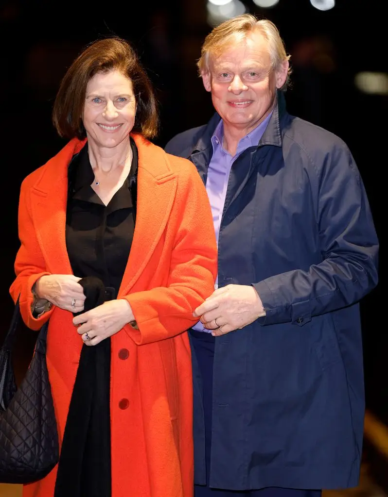 Martin Clunes stands to the left of his wife Philippa.