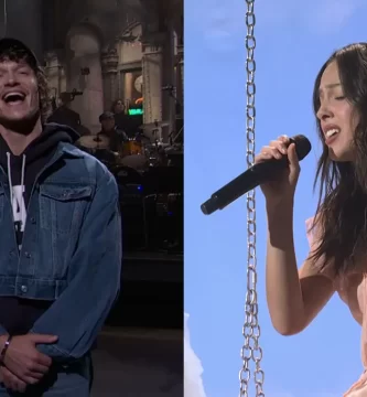 Connor Storrie and Olivia Rodrigo on 'Saturday Night Live.'