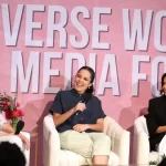 Fernanda Urrejola, Francisca Alegría and Eva Longoria at NALIP Diverse Women In Media Forum 2026 at W Hollywood on May 1, 2026 in Hollywood, California. (Photo by Anna Webber/NALIP)
