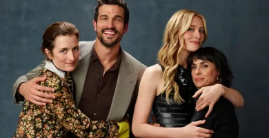 The cast of Love Story (Left to right: Grace Gummer, Paul Anthony Kelly, Sarah Pidgeon and Constance Zimmer)