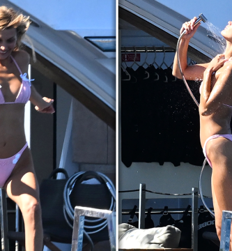Bella Hadid strips off to tiny pink bikini while on vacation in Cannes