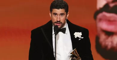 Bad Bunny at the 2026 Grammys.
