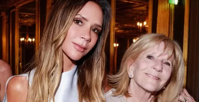 Victoria Beckham's mom ditches vogue label VB for glowing Part Eight costume 12 Victoria Beckham's mother ditches fashion label VB for sparkling Phase Eight dress