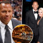 Newly single Alex Rodriguez chats with three women at once at a trendy celebrity-filled venue