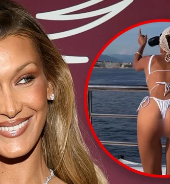 Bella Hadid Wears Tiny White String Swimsuits for Yacht Day in Cannes