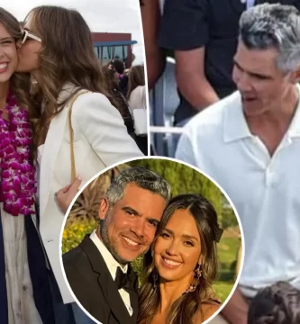 Jessica Alba and Cash Warren keep their distance at their daughter's graduation