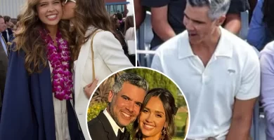 Jessica Alba and Cash Warren keep their distance at their daughter's graduation