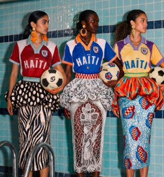 Stella Jeans' “L'Hatiana” capsule collection transformed Haiti's football jersey into haute couture - Essence