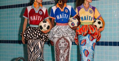 Stella Jeans' “L'Hatiana” capsule collection transformed Haiti's football jersey into haute couture - Essence