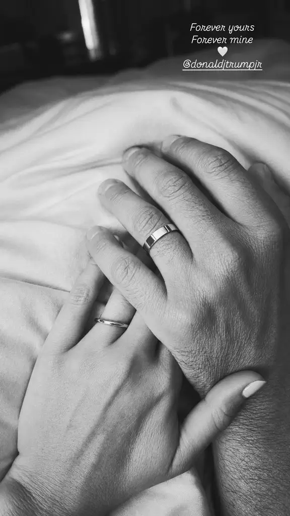 Donald Trump Jr shares shifting video from his intimate wedding ceremony to Bettina Anderson 2 Bettina shared a sweet photo holding her new husband's hand