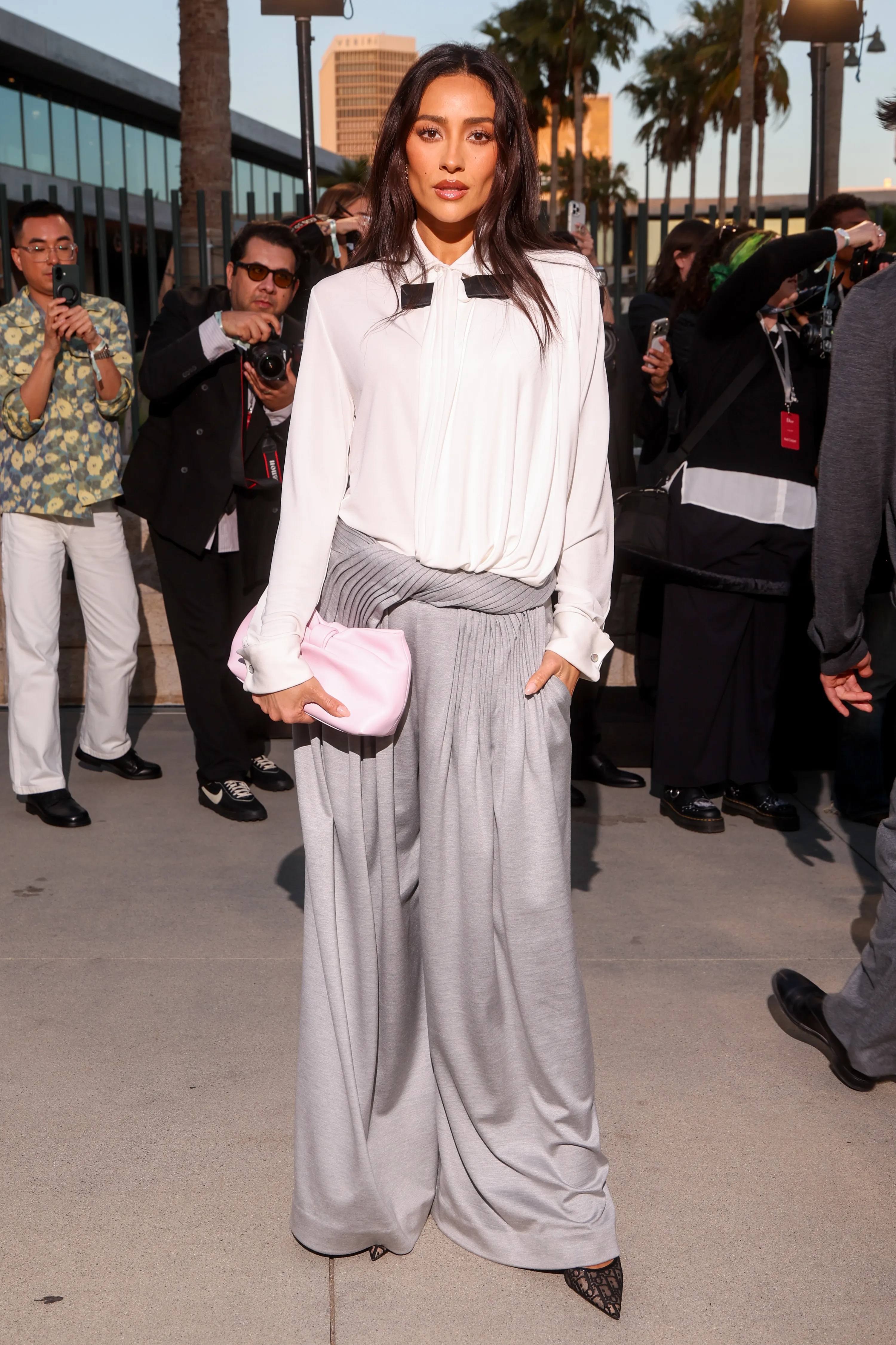 Shay Mitchell attends the Dior 2027 Cruise collection show at the Los Angeles County Museum of Art