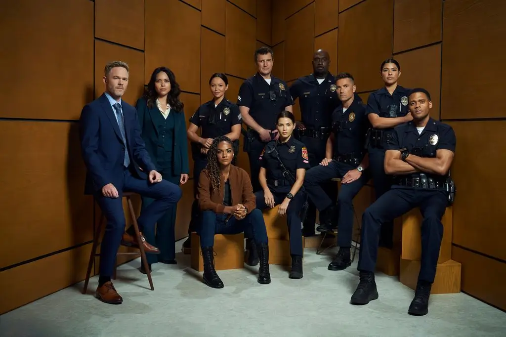 Shawn Ashmore as Wesley Evers, Alyssa Diaz as Angela Lopez, Melissa O'Neil as Lucy Chen, Mekia Cox as Nyla Harper, Nathan Fillion as John Nolan, Jenna Dewan as Bailey Nune, Richard T. Jones as Wade Grey, Eric Winter as Tim Bradford, Lisseth Chavez as Celina Juarez, Deric Augustine as Miles Penn in The Rookie