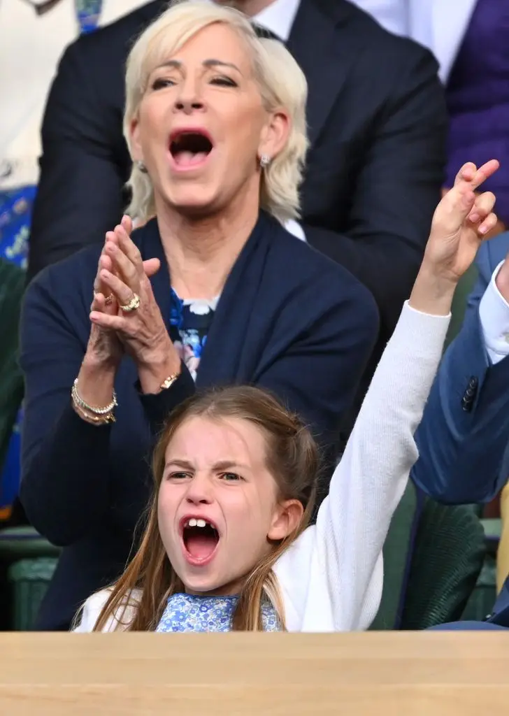 Chris Evert and Princess Charlotte of Wales applaud