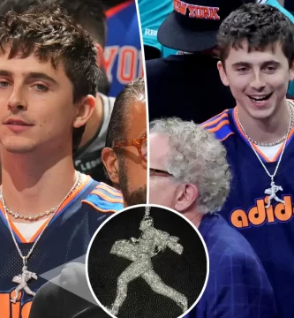 Discover Timothée Chalamet’s “Marty Supreme” necklace for the Knicks NBA Finals game