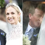 Peter Phillips and Harriet Sperling share their first romantic kiss after a fairytale wedding