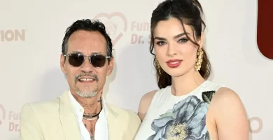 Marc Anthony's wife Nadia Ferreira shows off her baby bump in lavish pink celebration ahead of daughter's arrival