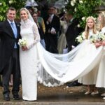 Harriet Sperling wore an Emilia Wickstead wedding dress to marry Peter Phillips
